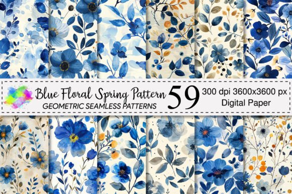 Download Blue Floral Spring Pattern - Pattern Collection