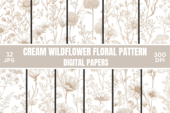 Download Delicate Cream Wildflower Floral Pattern - Pattern Collection