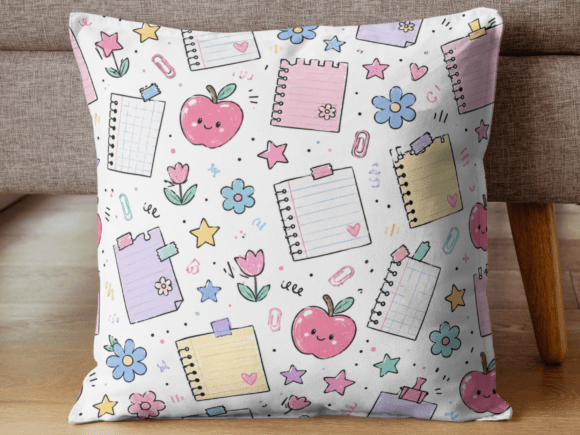 Download Cute Notebook and Apple Pattern PNG - Pattern Collection