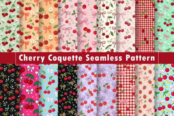 Download Cherry Coquette Seamless Pattern Bundle - Bundle Collection