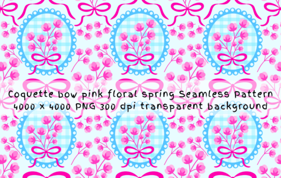 Download Coquette Bow Pink Floral Spring Pattern - Pattern Collection