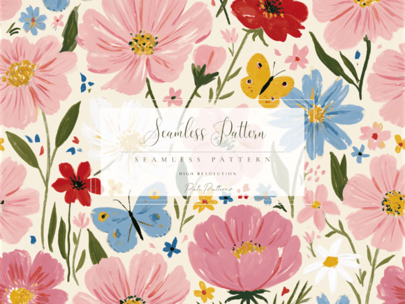 Download Seamless Cottage Garden Floral Pattern PNG - Pattern Collection