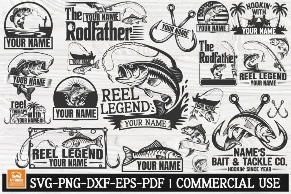 Download Fishing SVG Bundle, 20 Monogram Design - Bundle Collection