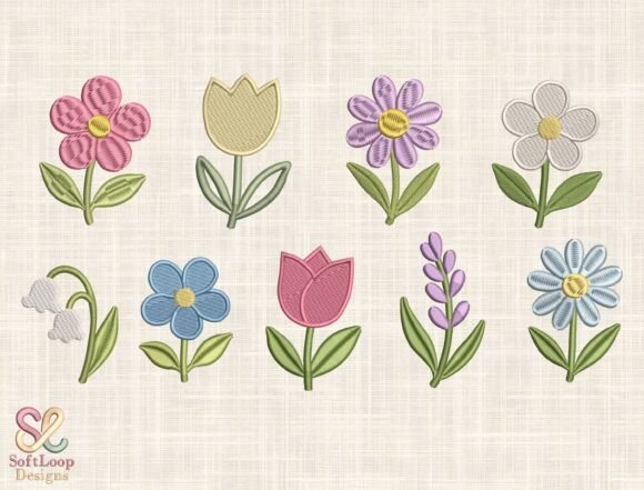 Download Dainty Spring Floral Embroidery Bundle - Bundle Collection