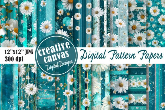 Download Teal Daisy Floral Seamless Pattern - Pattern Collection