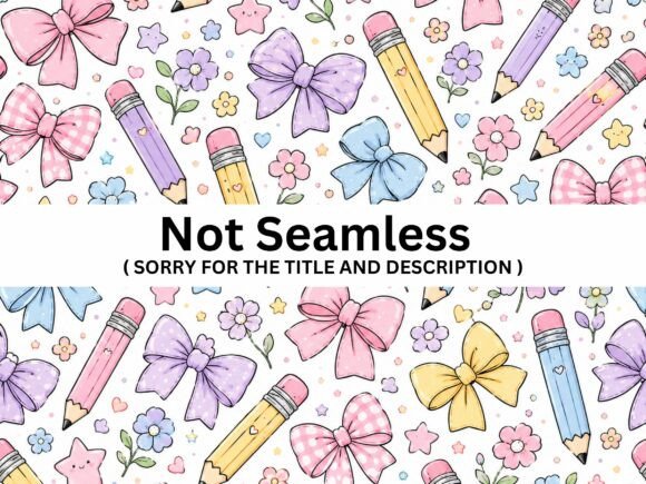 Download Pastel Pencil and Bow Pattern PNG - Pattern Collection
