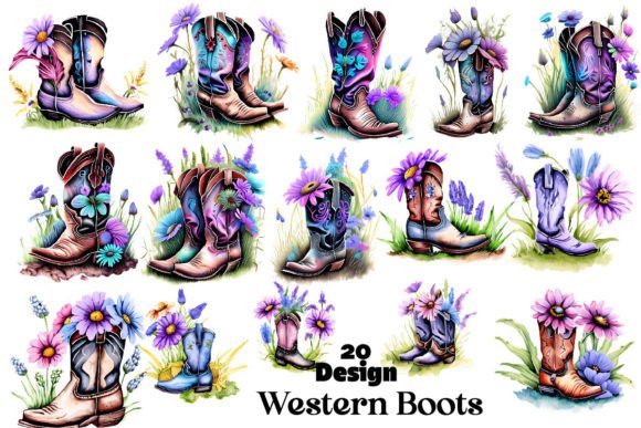 Download Western Boots Clipart Bundle - Bundle Collection