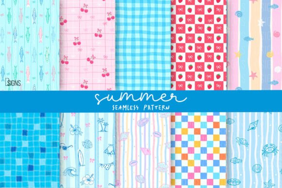Download Summer Beach Seamless Pattern Bundle PNG - Bundle Collection