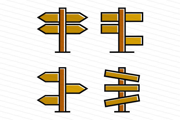 Download Road Sign and Guidepost Clipart Set - Sign Collection