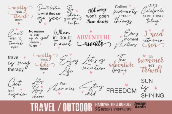 Download Travel Quotes Handwriting Bundle SVG - Bundle Collection