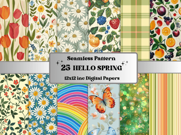 Download Seamless Hello Spring Pattern Paper - Pattern Collection