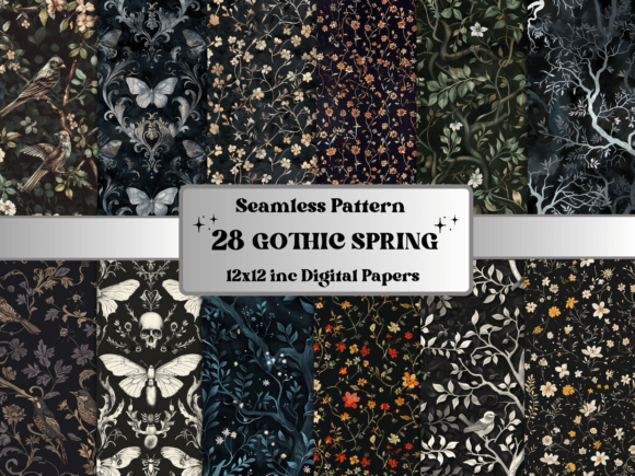 Download Seamless Gothic Spring Pattern Paper - Pattern Collection