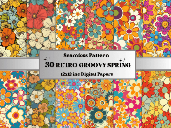 Download Seamless Retro Groovy Spring Pattern - Pattern Collection