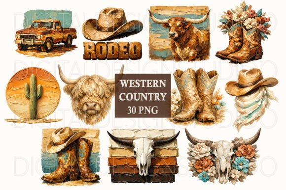 Download Western PNG Bundle, Rodeo PNG, Country - Bundle Collection