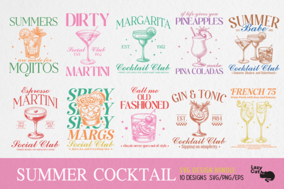 Download Vintage Summer Cocktail SVG Bundle - Bundle Collection