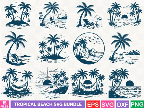 Download Tropical Beach SVG Bundle - Bundle Collection