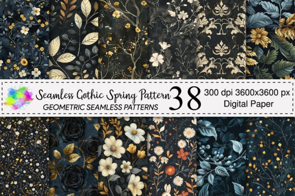 Download Seamless Gothic Spring Pattern - Pattern Collection