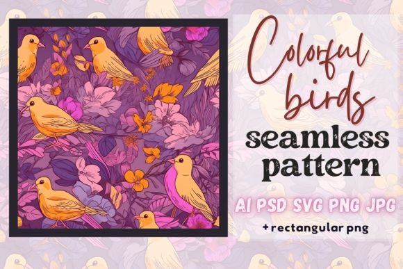 Download Colorful Exotic Pink Floral Bird Pattern - Pattern Collection