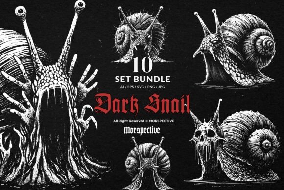 Download 10 Bundle Dark Art Snail Mollusk Slime - Bundle Collection