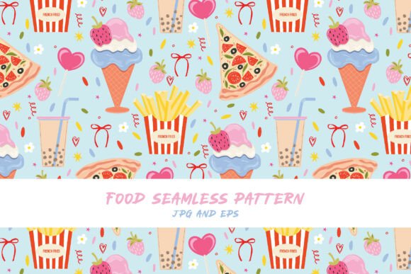 Download Seamless Fast Food Vector Pattern - Pattern Collection