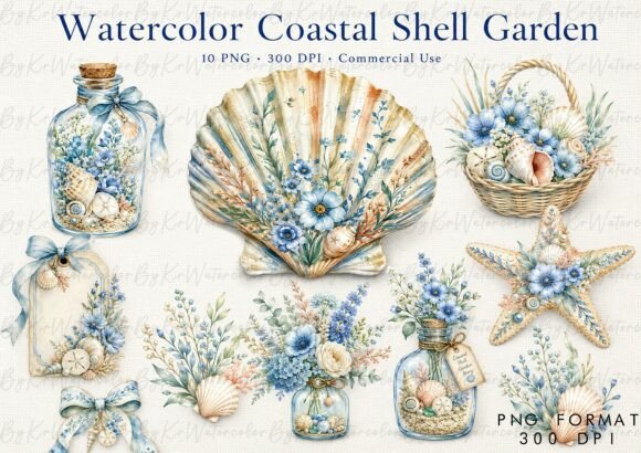 Download Coastal Shell Story Clipart Bundle - Bundle Collection