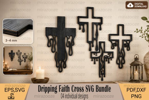 Download Dripping Faith Cross SVG Bundle - Bundle Collection